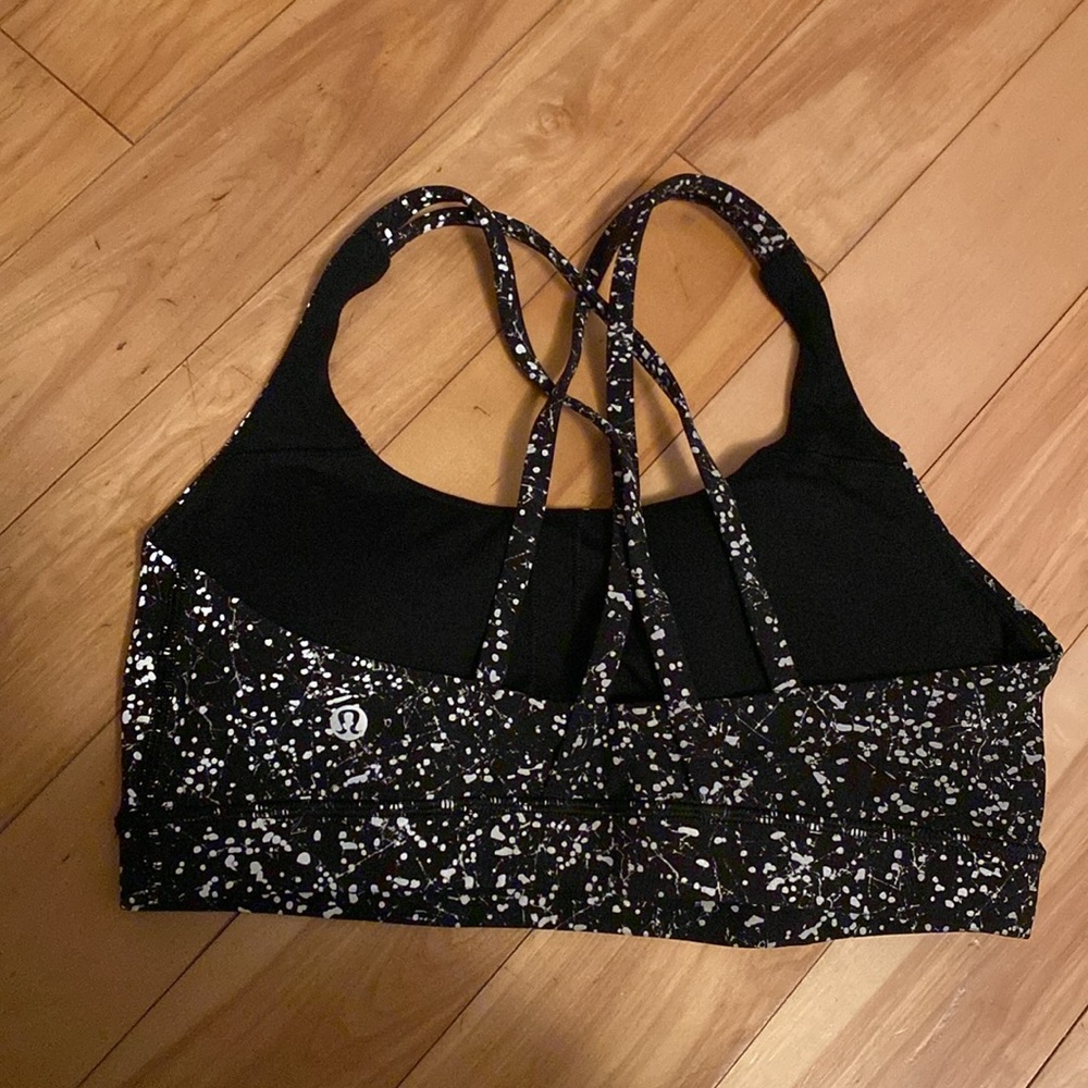 Lululemon Reflective Black and White Speckled Sports Bra - Picture 4 of 6